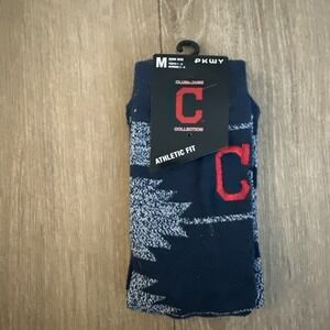 CLEVELAND INDIANS GEO CREW SOCKS PKWY Baseball WOMEN 3-8 YOUTH 1-6 NAVY